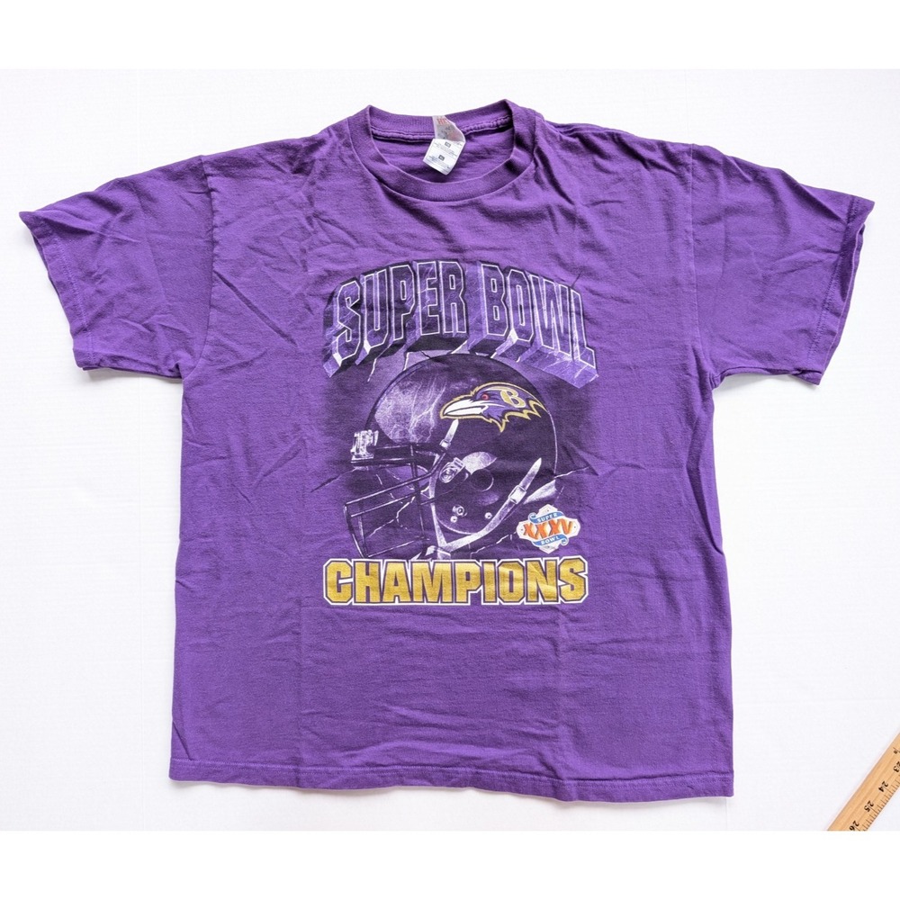 Vintage Baltimore Ravens Super Bowl XXXV Shirt Mens XL Purple NFL Y2K